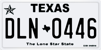 TX license plate DLN0446