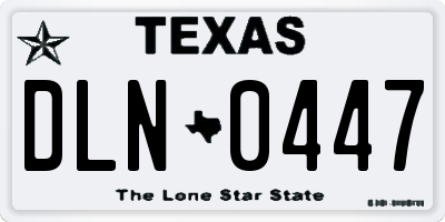 TX license plate DLN0447