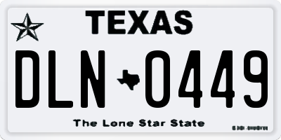 TX license plate DLN0449