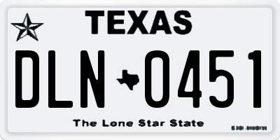 TX license plate DLN0451