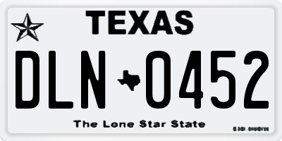 TX license plate DLN0452