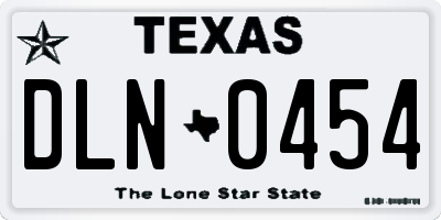 TX license plate DLN0454