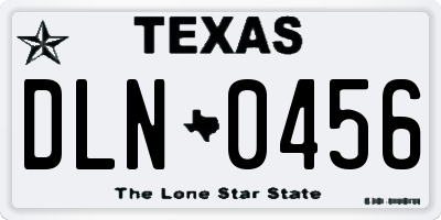TX license plate DLN0456