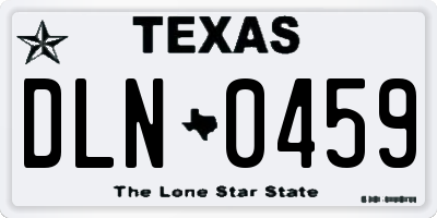 TX license plate DLN0459