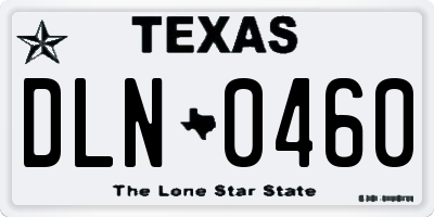 TX license plate DLN0460