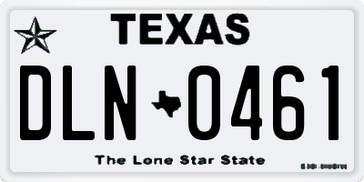 TX license plate DLN0461