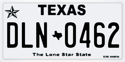 TX license plate DLN0462