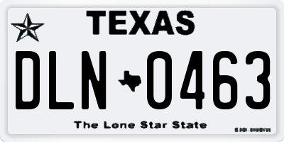 TX license plate DLN0463