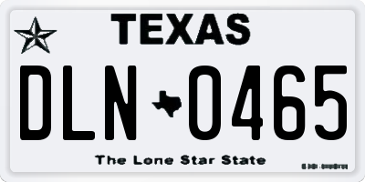 TX license plate DLN0465