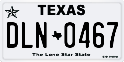 TX license plate DLN0467