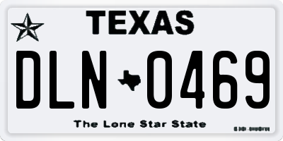 TX license plate DLN0469