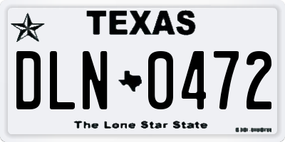 TX license plate DLN0472