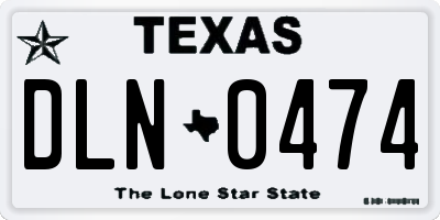 TX license plate DLN0474