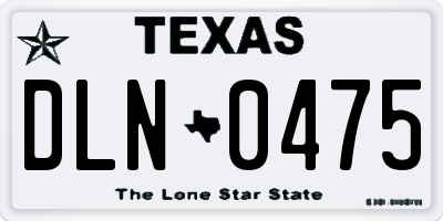 TX license plate DLN0475
