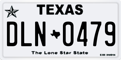 TX license plate DLN0479