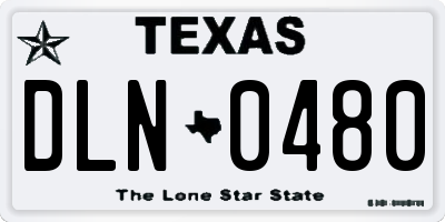 TX license plate DLN0480