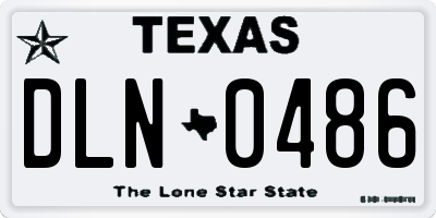 TX license plate DLN0486