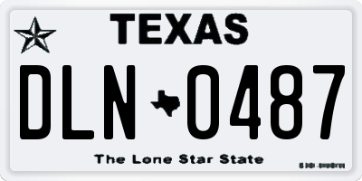 TX license plate DLN0487