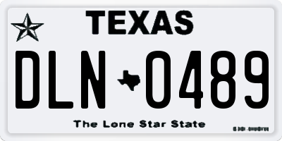 TX license plate DLN0489