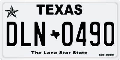 TX license plate DLN0490