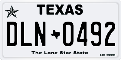 TX license plate DLN0492
