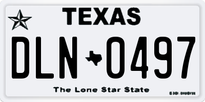 TX license plate DLN0497