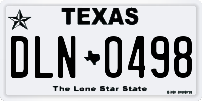 TX license plate DLN0498