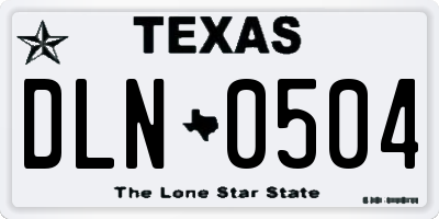 TX license plate DLN0504