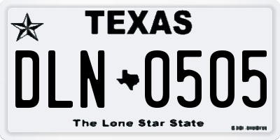 TX license plate DLN0505
