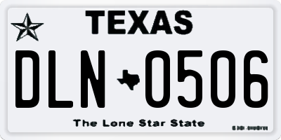 TX license plate DLN0506