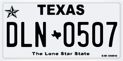 TX license plate DLN0507