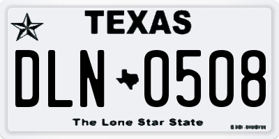 TX license plate DLN0508