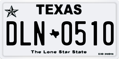 TX license plate DLN0510