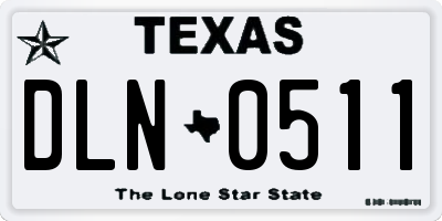 TX license plate DLN0511