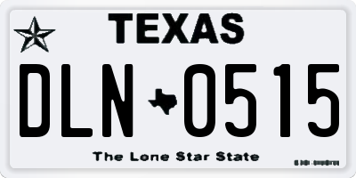 TX license plate DLN0515