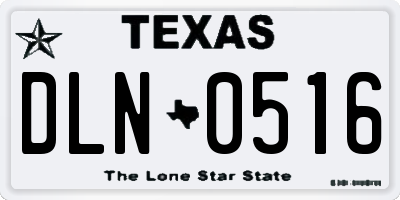 TX license plate DLN0516