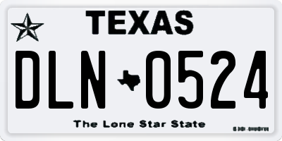 TX license plate DLN0524