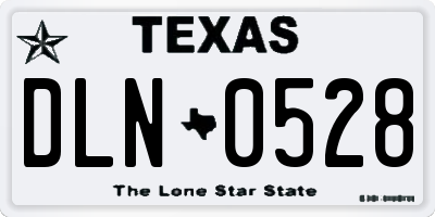 TX license plate DLN0528
