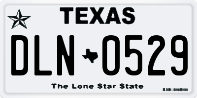 TX license plate DLN0529