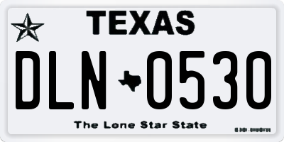 TX license plate DLN0530