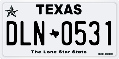 TX license plate DLN0531
