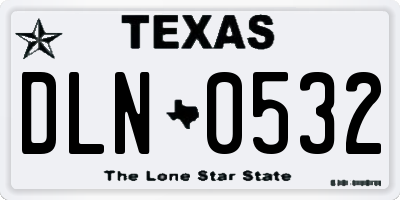 TX license plate DLN0532