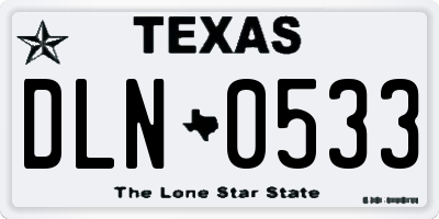 TX license plate DLN0533