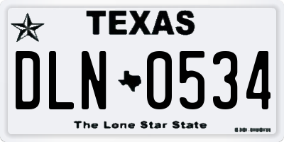 TX license plate DLN0534