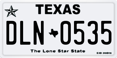 TX license plate DLN0535