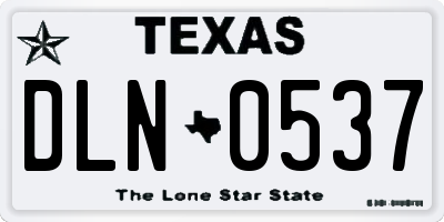 TX license plate DLN0537