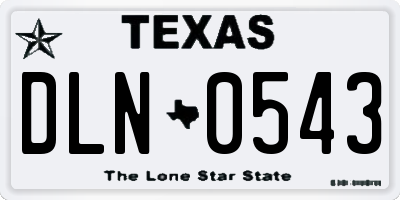 TX license plate DLN0543