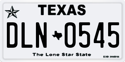 TX license plate DLN0545