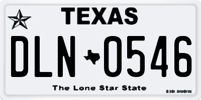 TX license plate DLN0546