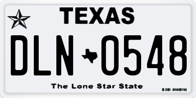 TX license plate DLN0548